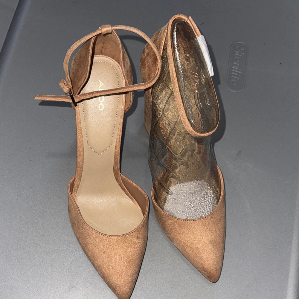 Aldo Women's Brown Ankle Strap Heels